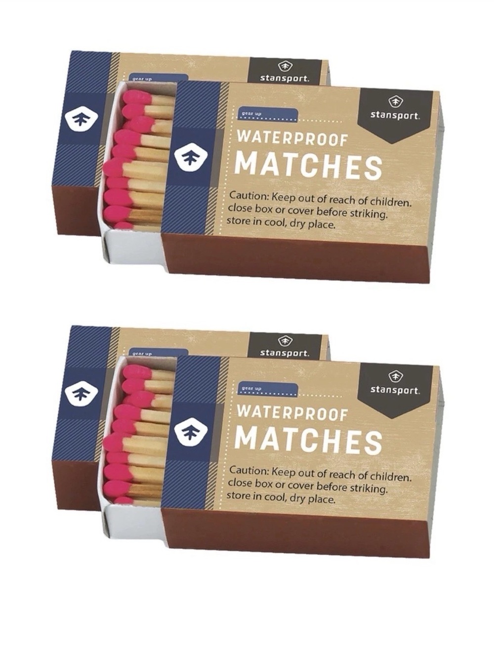 Stansport Waterproof Matches (4-Pack) – 160 Total Count Moisture-Resistant